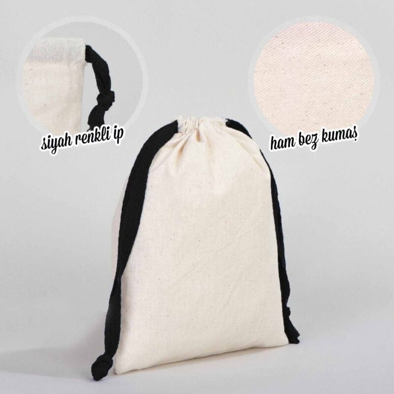 bk025 bez kese 15,5x20 cm renkli İp siyah