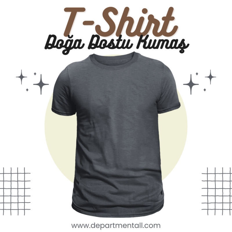 ddt 07 doğa dostu basic t shirt tişört kül gri