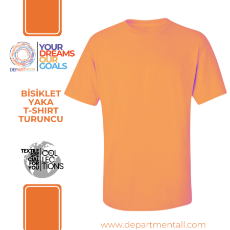 p005 d bisiklet yaka tişört t shirt turuncu